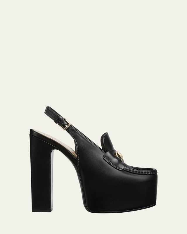 Ottavia Leather Platform Loafer Pumps